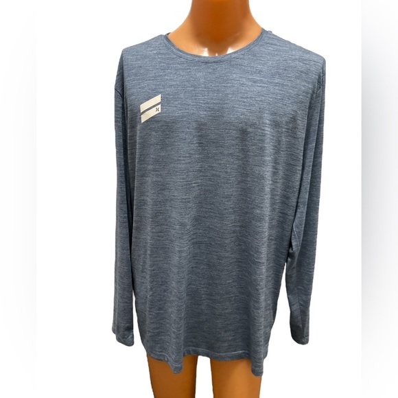 Hurley Shirt Long Sleeve Men’s 2 Sided Graphic Logo XXL COOL Poly Spandex Blend. - Picture 1 of 11